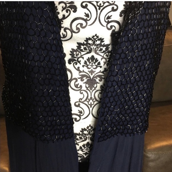 Pisarro Nights dark navy beaded bodice dress - Picture 12 of 12